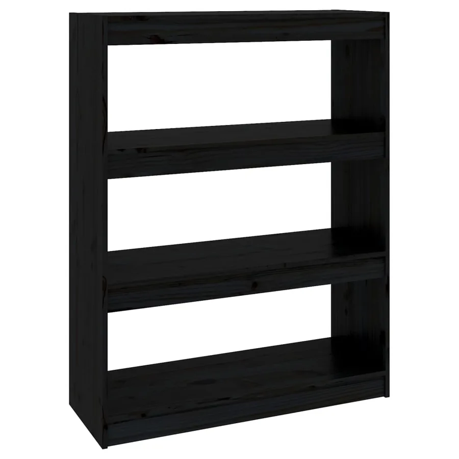 Bibliothèque/Séparateur de pièce Noir 80x30x103,5 cm Pin massif - 2