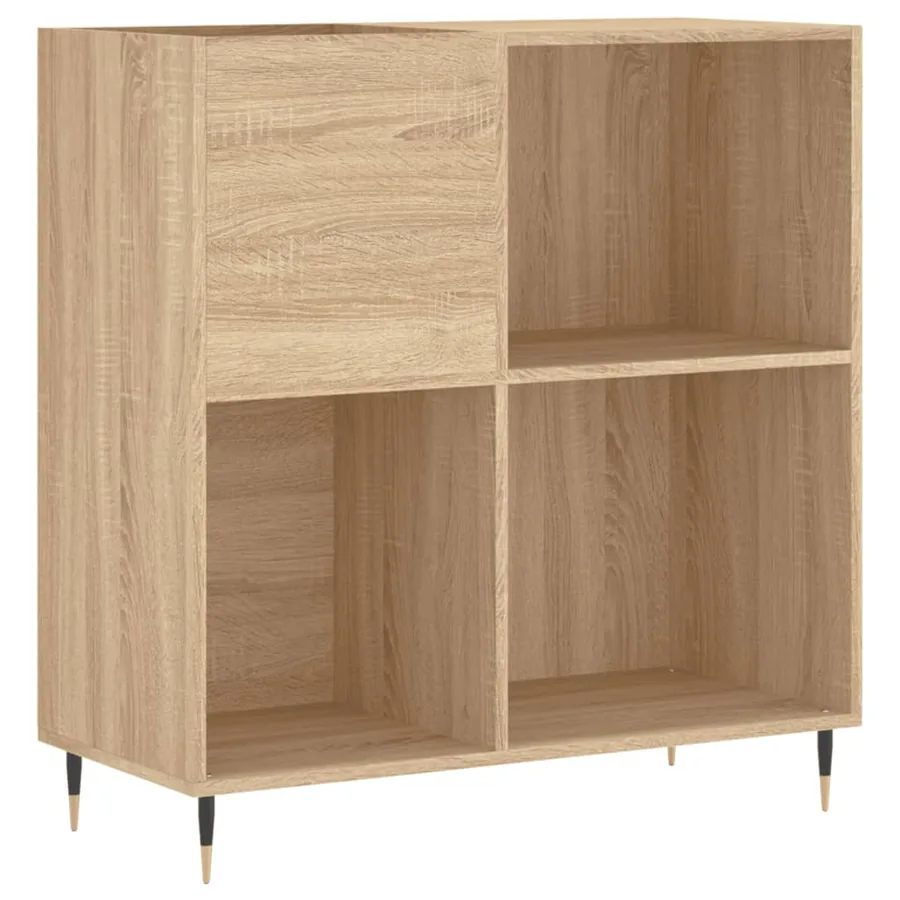 Armoire à disques chêne sonoma 84,5x38x89 cm bois d'ingénierie - 2