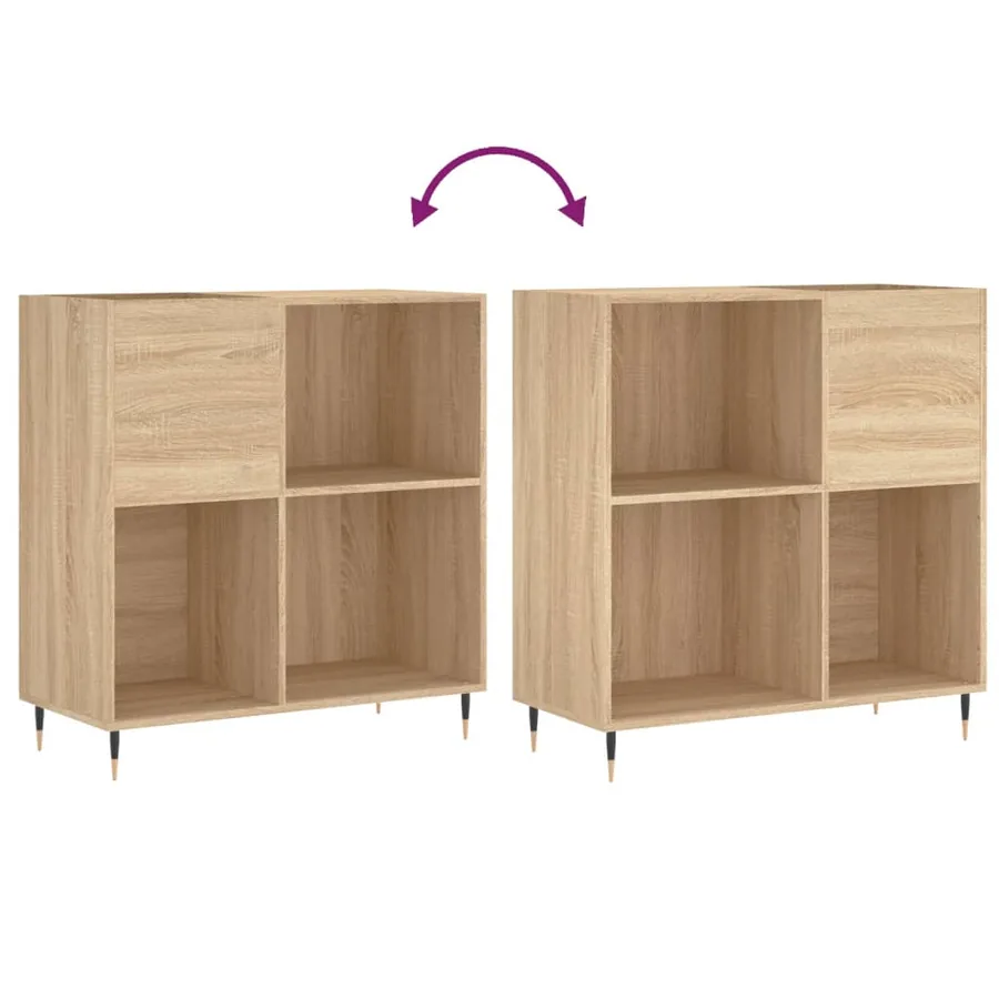 Armoire à disques chêne sonoma 84,5x38x89 cm bois d'ingénierie - 7