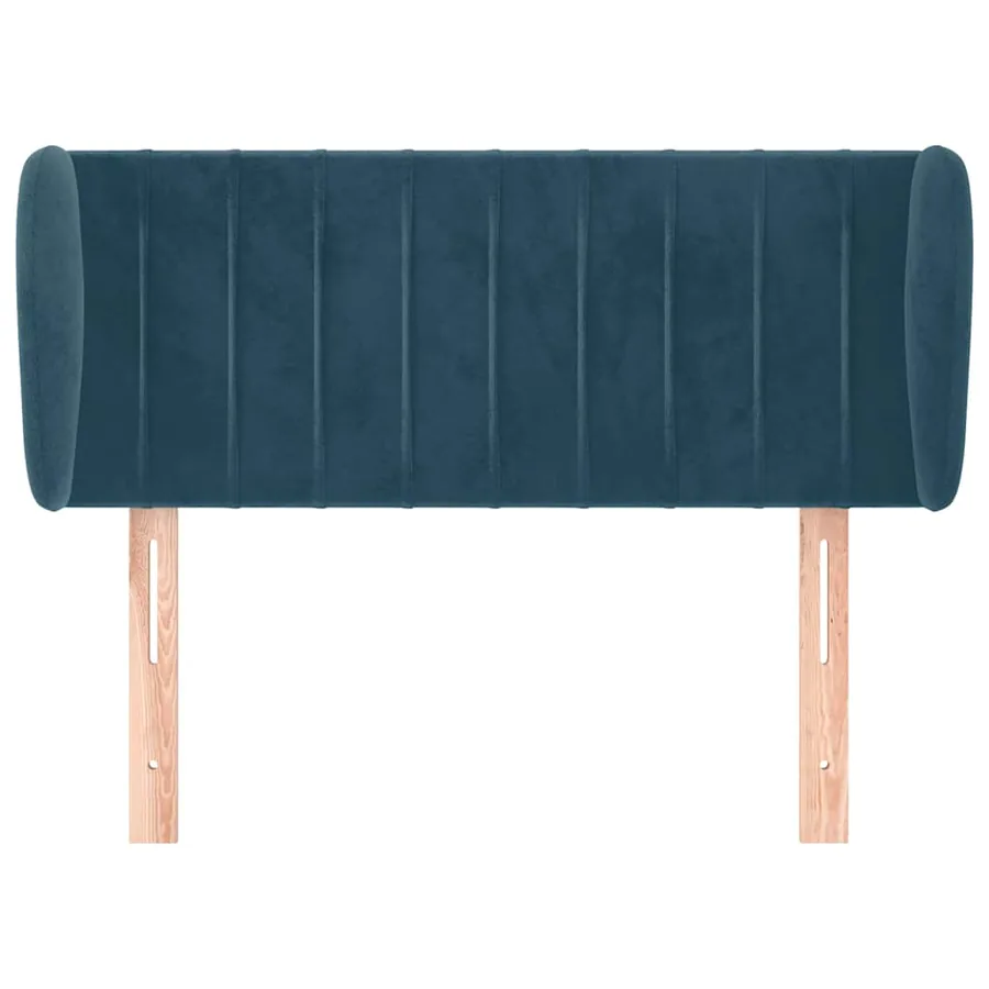 Tête de lit avec oreilles Bleu foncé 93x23x78/88 cm Velours - 3