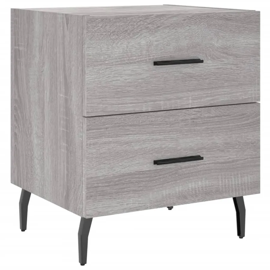 Table de chevet sonoma gris 40x35x47,5 cm bois d’ingénierie - 2