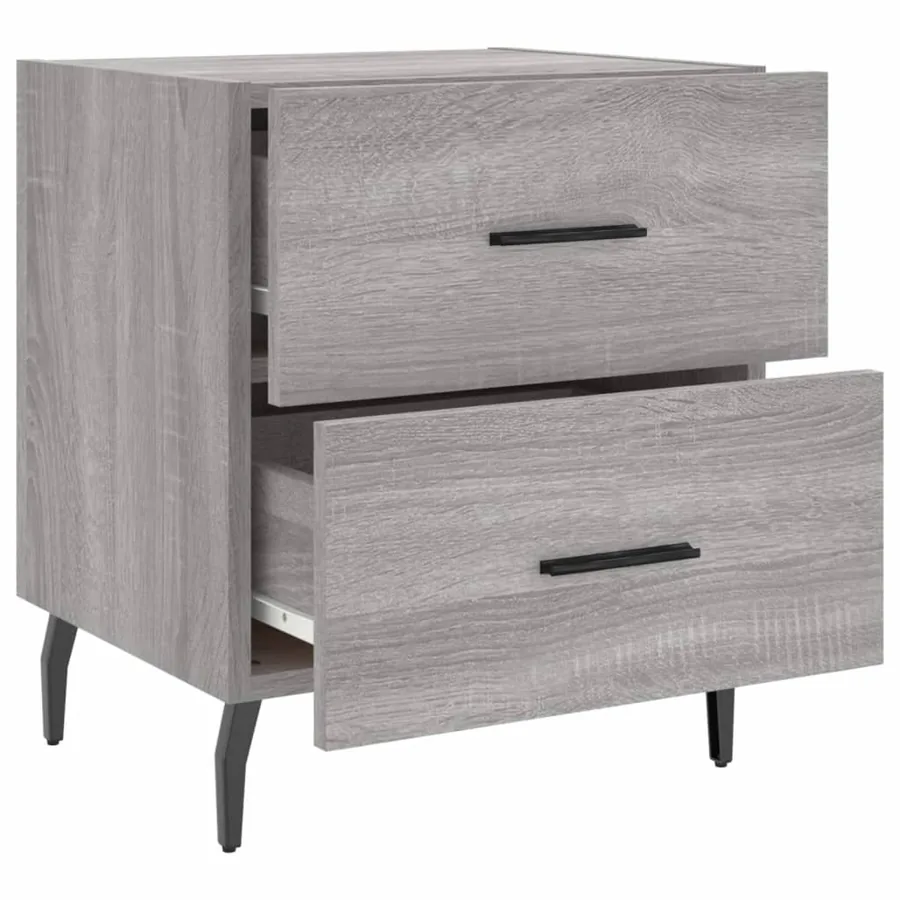 Table de chevet sonoma gris 40x35x47,5 cm bois d’ingénierie - 5