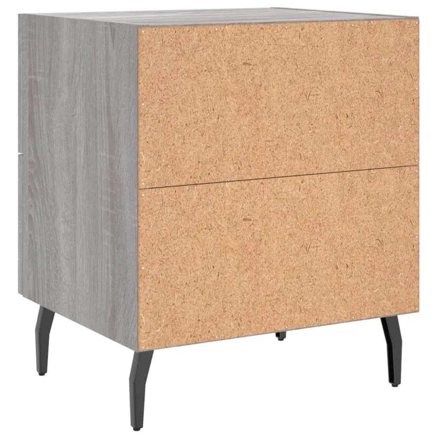 Table de chevet sonoma gris 40x35x47,5 cm bois d’ingénierie - 8