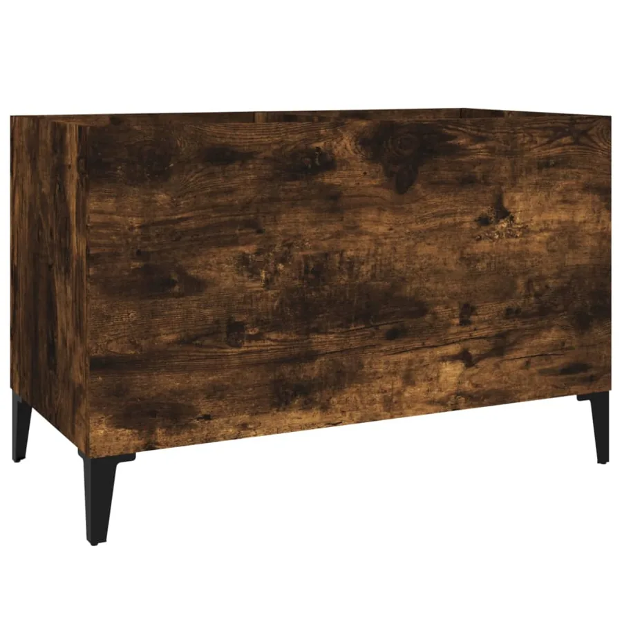 Armoire à disques chêne fumé 74,5x38x48 cm bois d'ingénierie - 2