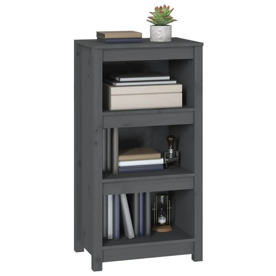 Bibliothèque Gris 50x35x97 cm Bois de pin massif - 4