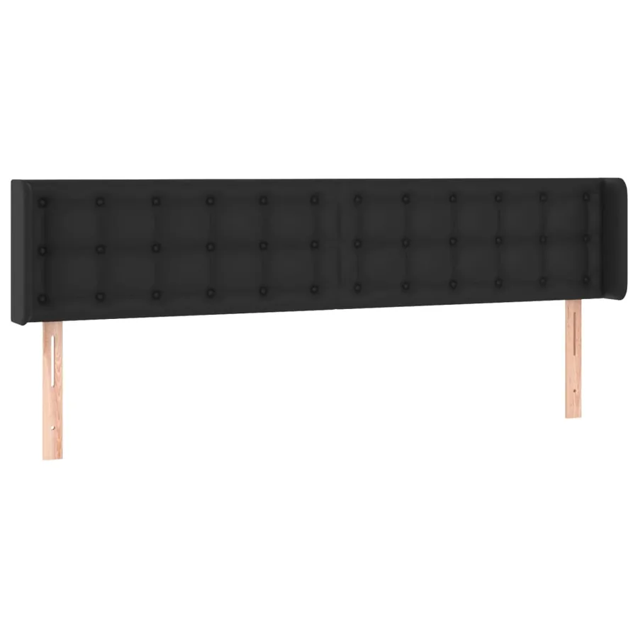 Tête de lit avec oreilles Noir 163x16x78/88 cm Similicuir - 2