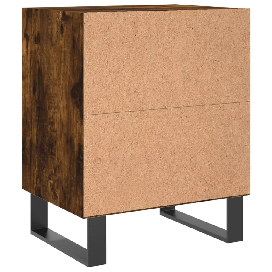 Table de chevet chêne fumé 40x30x50 cm bois d'ingénierie - 6