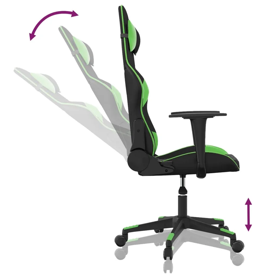 Chaise de jeu Noir et vert Similicuir - 6