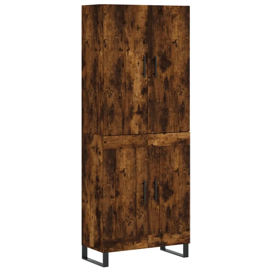 Buffet haut Chêne fumé 69,5x34x180 cm Bois d'ingénierie - 2