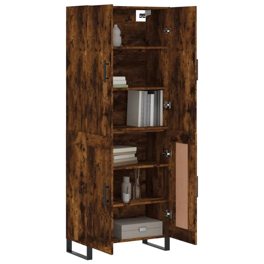 Buffet haut Chêne fumé 69,5x34x180 cm Bois d'ingénierie - 3