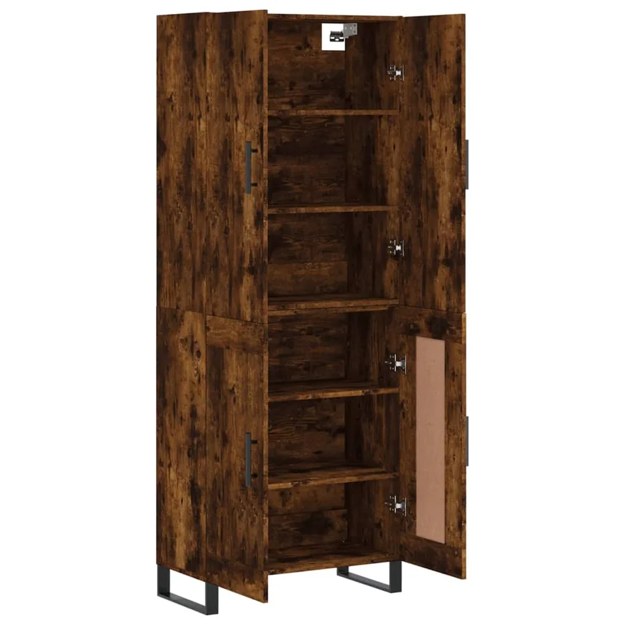 Buffet haut Chêne fumé 69,5x34x180 cm Bois d'ingénierie - 4