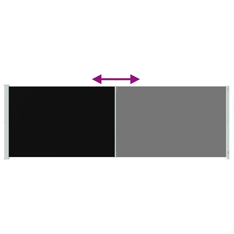 Auvent latéral rétractable de patio 200x600 cm Noir - 7