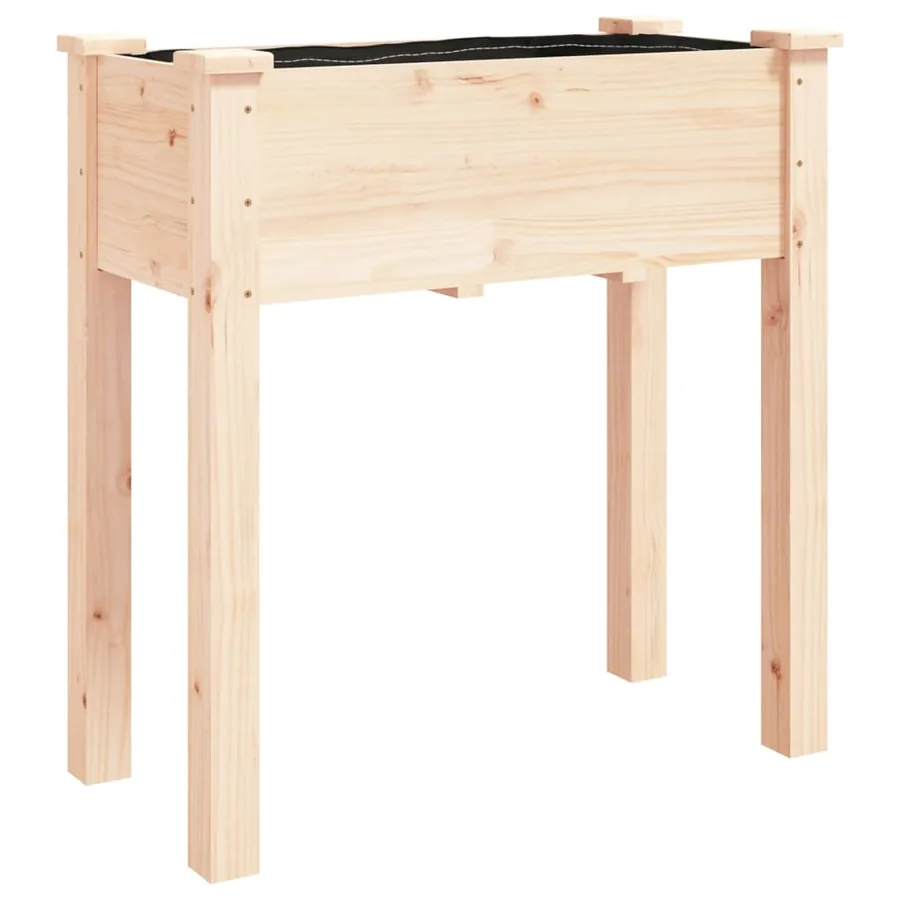 Jardinière avec doublure 71x37x76 cm bois massif de sapin - 2