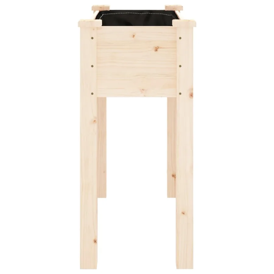 Jardinière avec doublure 71x37x76 cm bois massif de sapin - 5