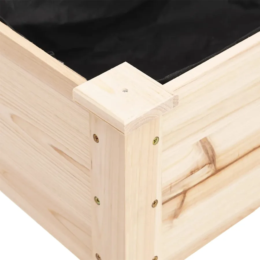 Jardinière avec doublure 71x37x76 cm bois massif de sapin - 7