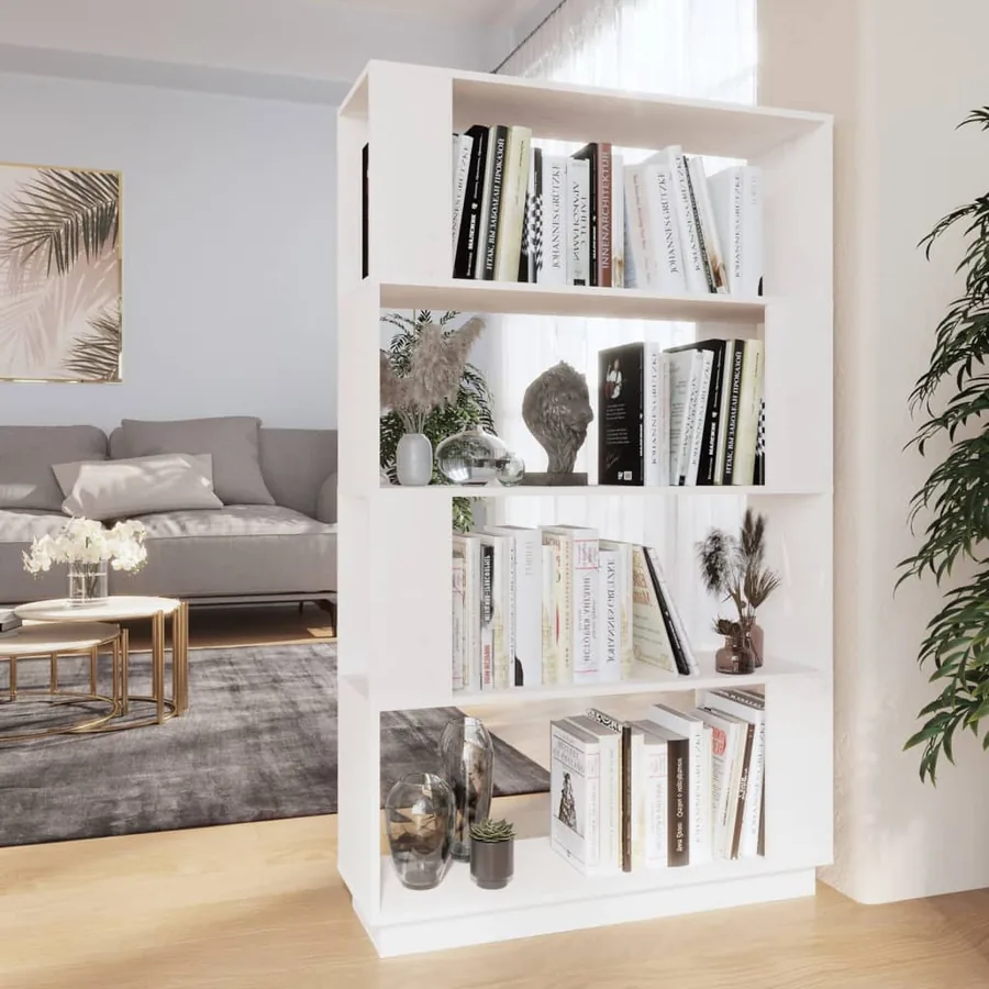 Bibliothèque/Séparateur de pièce Blanc 80x25x132 cm Pin massif