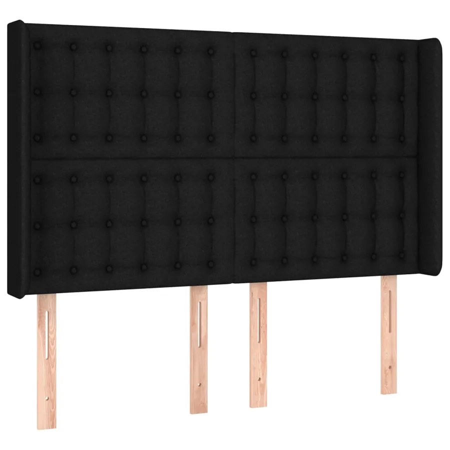Tête de lit à LED Noir 147x16x118/128 cm Tissu - 3