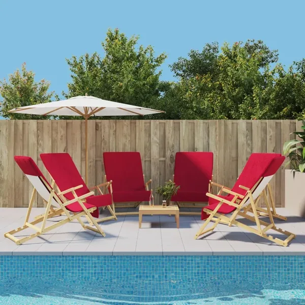 Serviettes de plage 6 pcs bordeaux 60x135 cm tissu 400 GSM