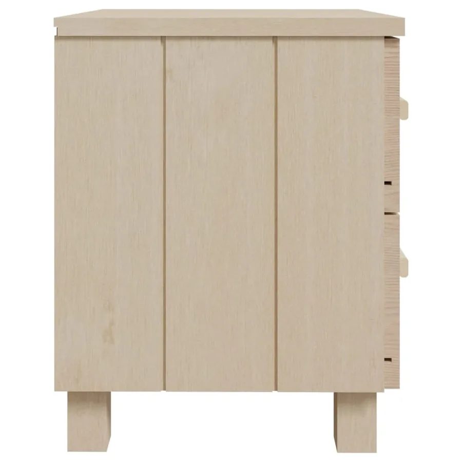 Tables de chevet HAMAR 2pcs Marron miel 40x35x44,5cm Bois - 5