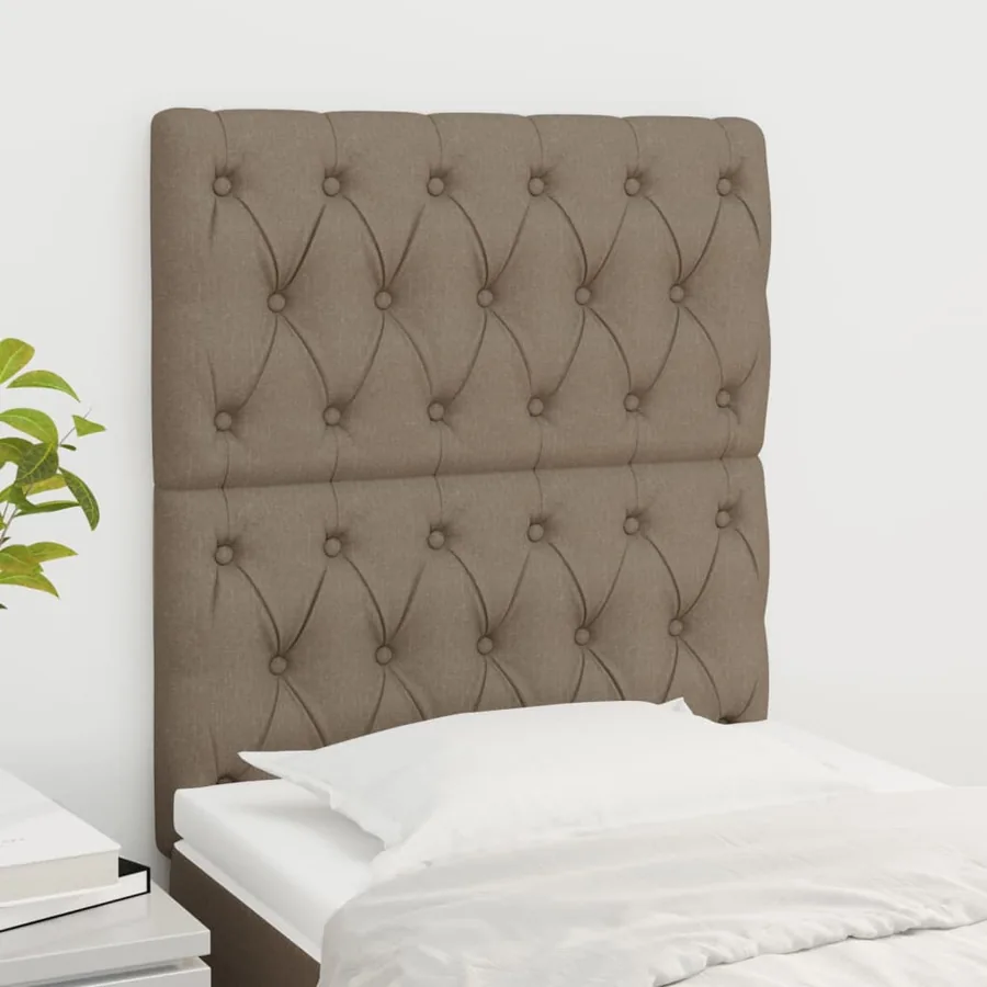 Tête de lit Taupe 80x7x118/128 cm Tissu