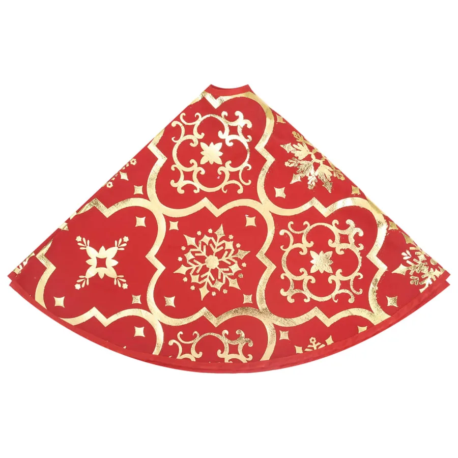 Jupe de sapin de Noël de luxe avec chaussette Rouge 90 cm Tissu - 6