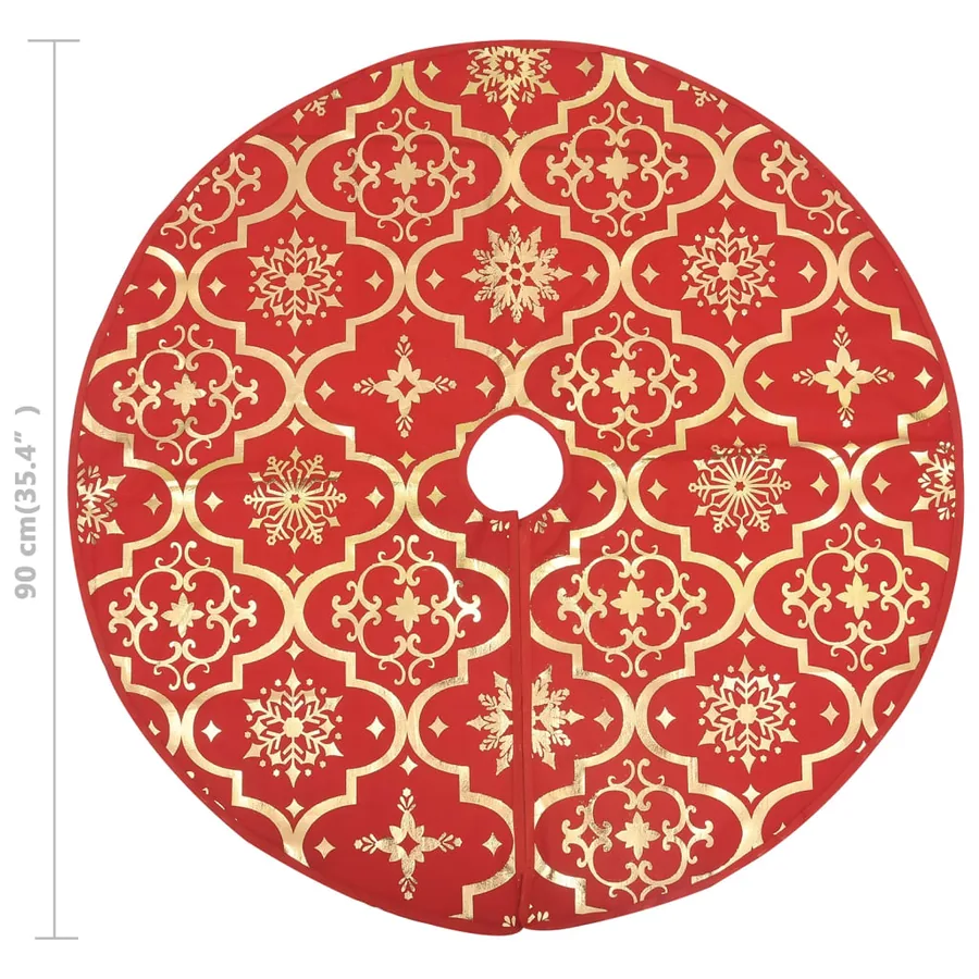 Jupe de sapin de Noël de luxe avec chaussette Rouge 90 cm Tissu - 8