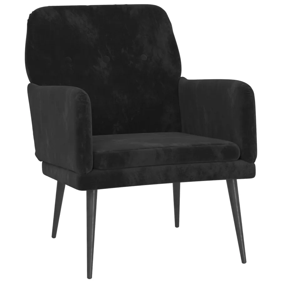 Fauteuil Noir 62x79x79 cm Velours - 2