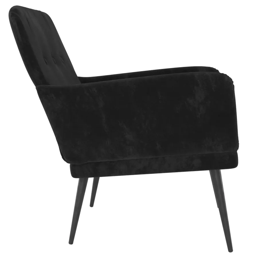 Fauteuil Noir 62x79x79 cm Velours - 4