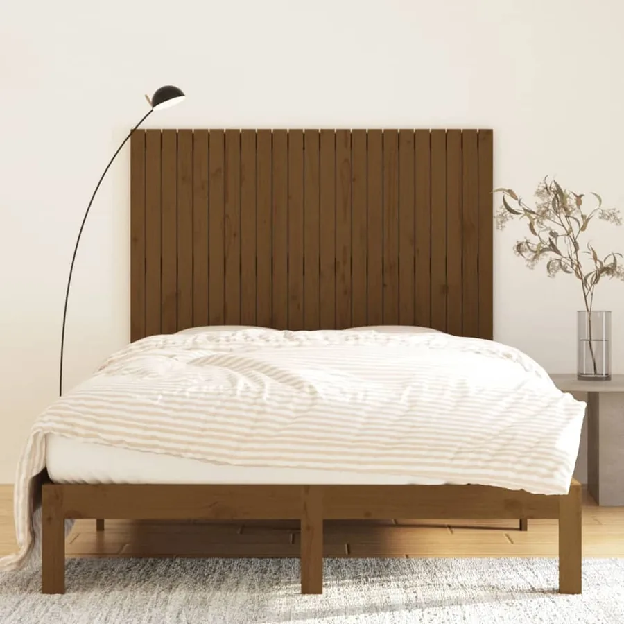 Tête de lit murale Marron miel 146,5x3x110cm Bois massif de pin - 3