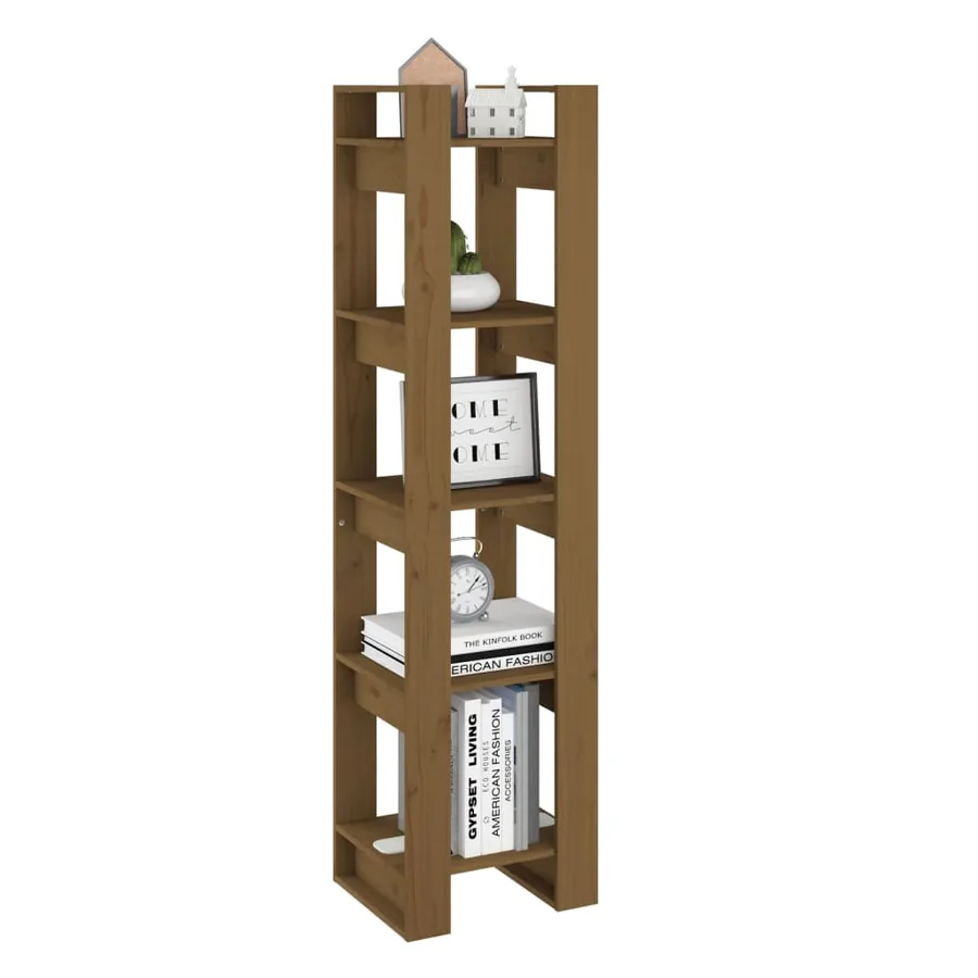 Bibliothèque/Séparateur de pièce Marron miel 41x35x160 cm Pin - 4