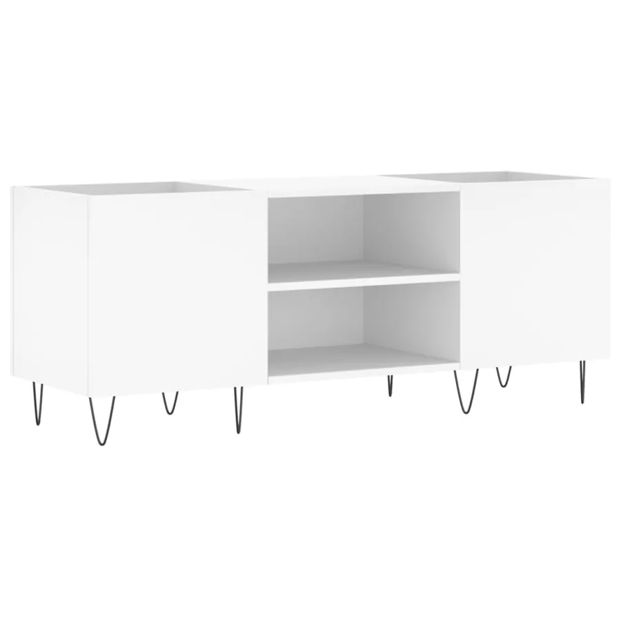 Armoire à disques blanc 121x38x48 cm bois d'ingénierie - 2