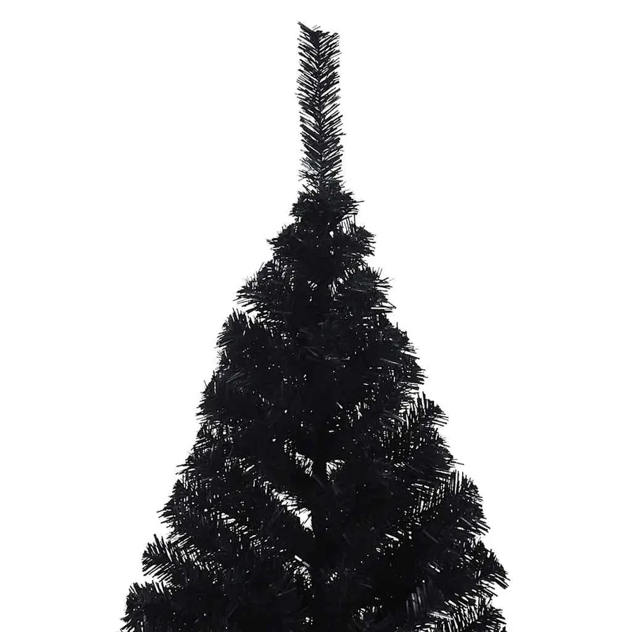 Demi sapin de Noël artificiel avec support Noir 240 cm PVC - 5