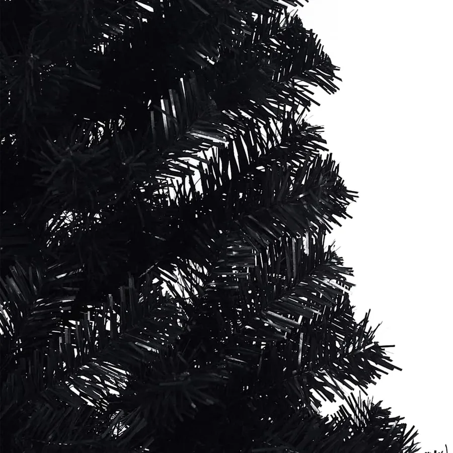 Demi sapin de Noël artificiel avec support Noir 240 cm PVC - 6