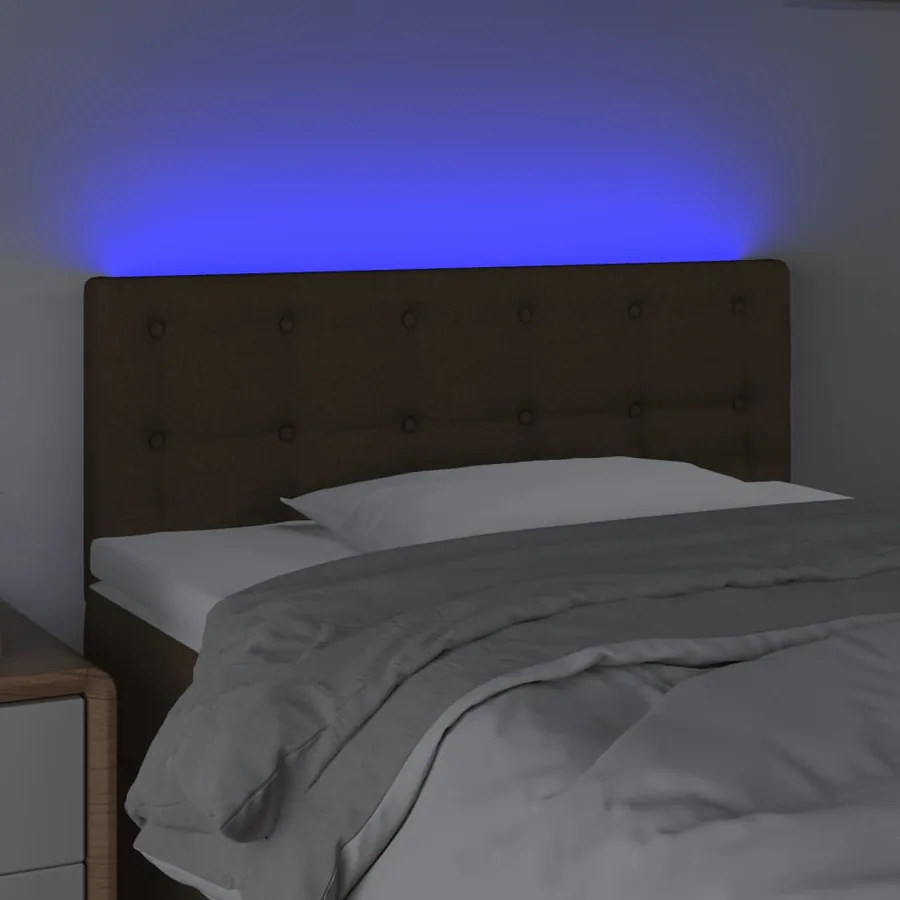 Tête de lit à LED Marron Foncé 80x5x78/88 cm Tissu - 3