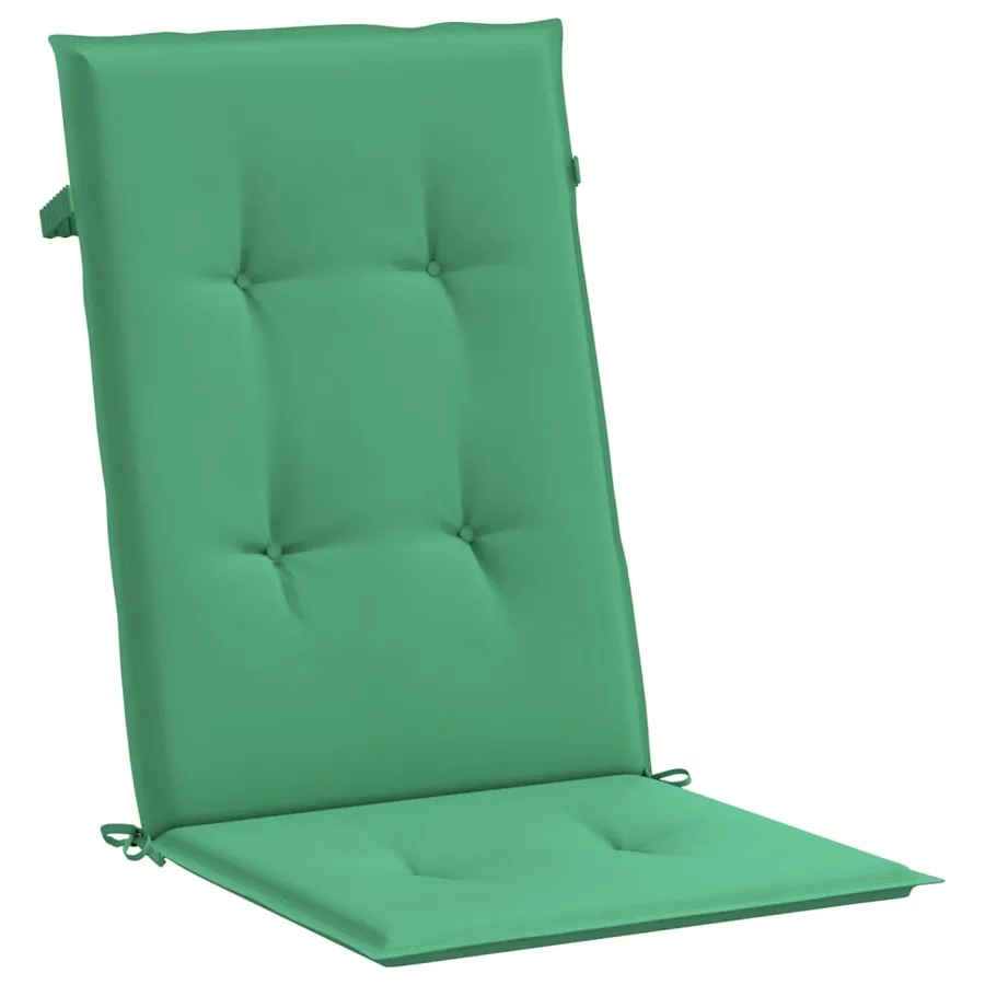 Coussins de chaise de jardin à dossier haut lot de 4 vert tissu - 5