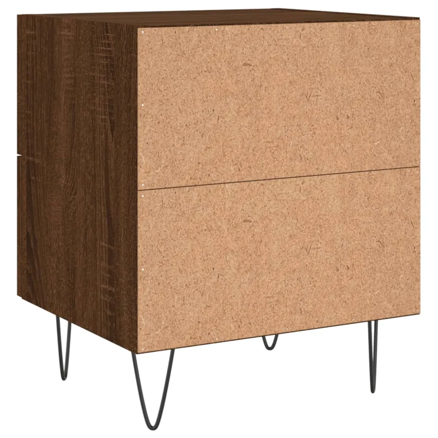 Table de chevet chêne marron 40x35x47,5 cm bois d’ingénierie - 8