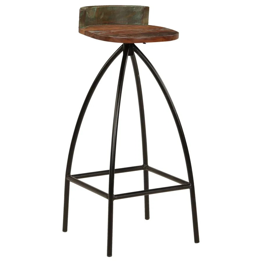 Tabourets de bar lot de 2 bois de récupération massif - 10