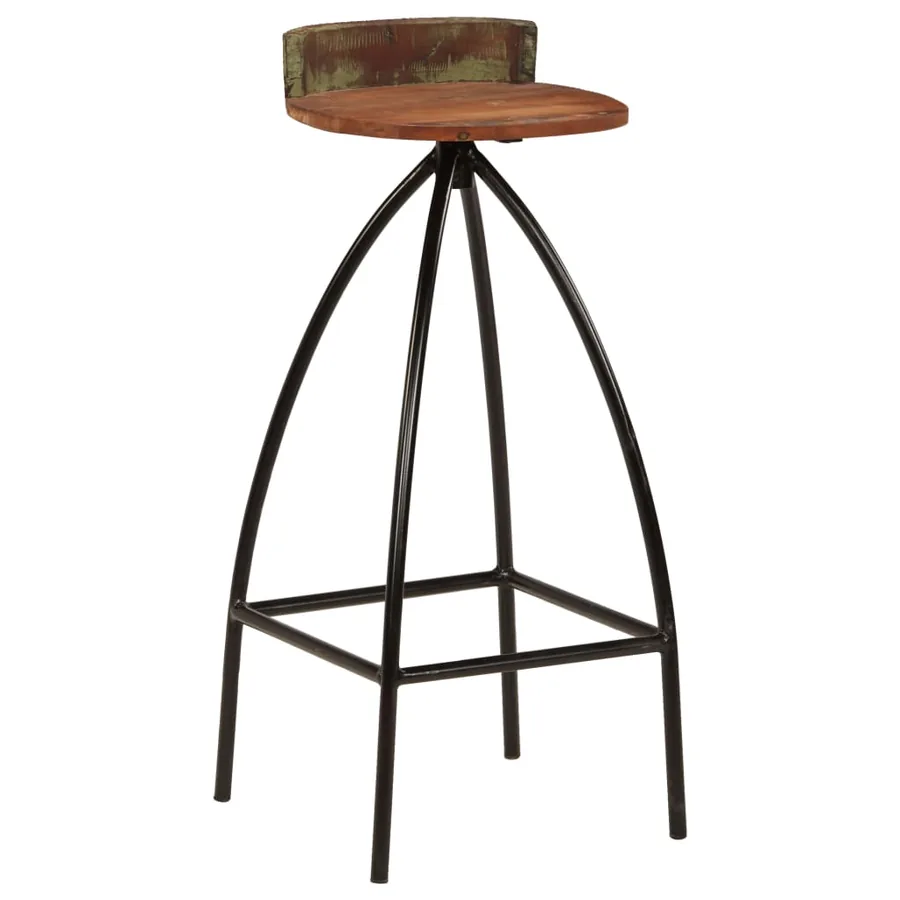 Tabourets de bar lot de 2 bois de récupération massif - 11