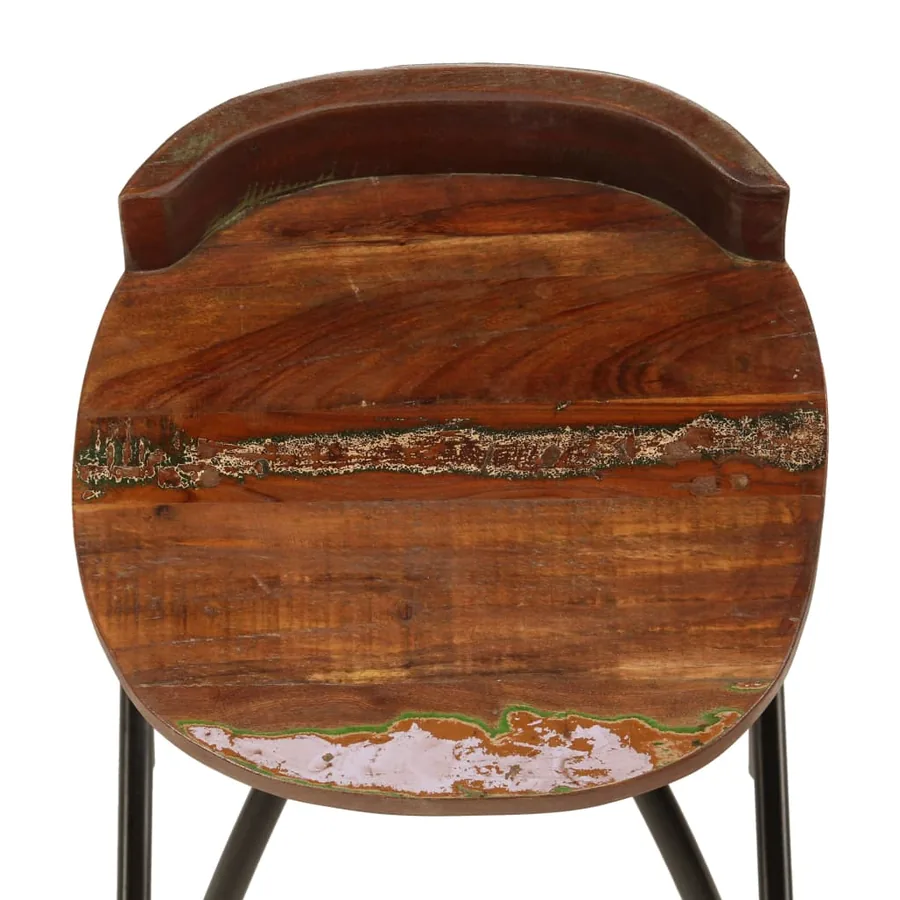 Tabourets de bar lot de 2 bois de récupération massif - 6