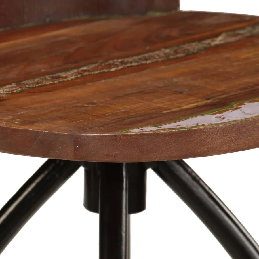 Tabourets de bar lot de 2 bois de récupération massif - 7