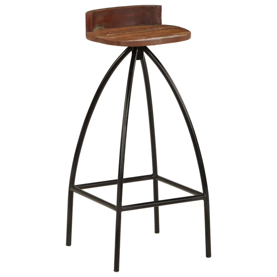 Tabourets de bar lot de 2 bois de récupération massif - 9