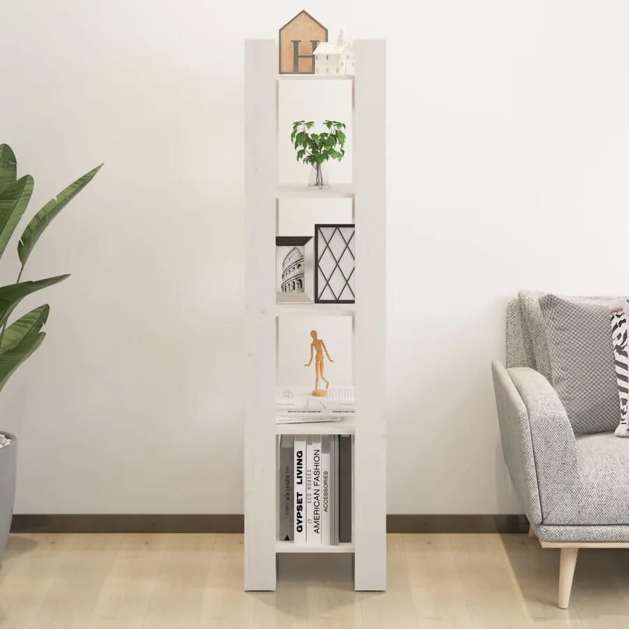 Bibliothèque/Séparateur de pièce Blanc 41x35x160 cm Pin massif - 3