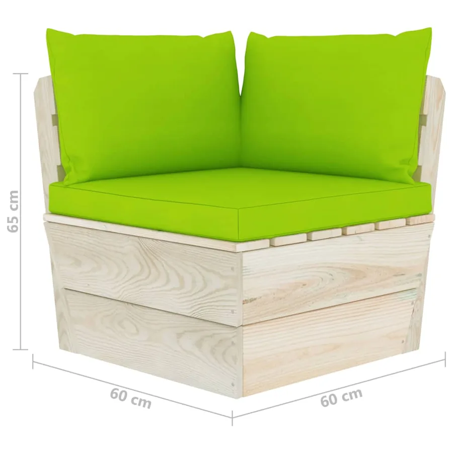 Canapé palette à 2 places de jardin avec coussins Bois d'épicéa - 7
