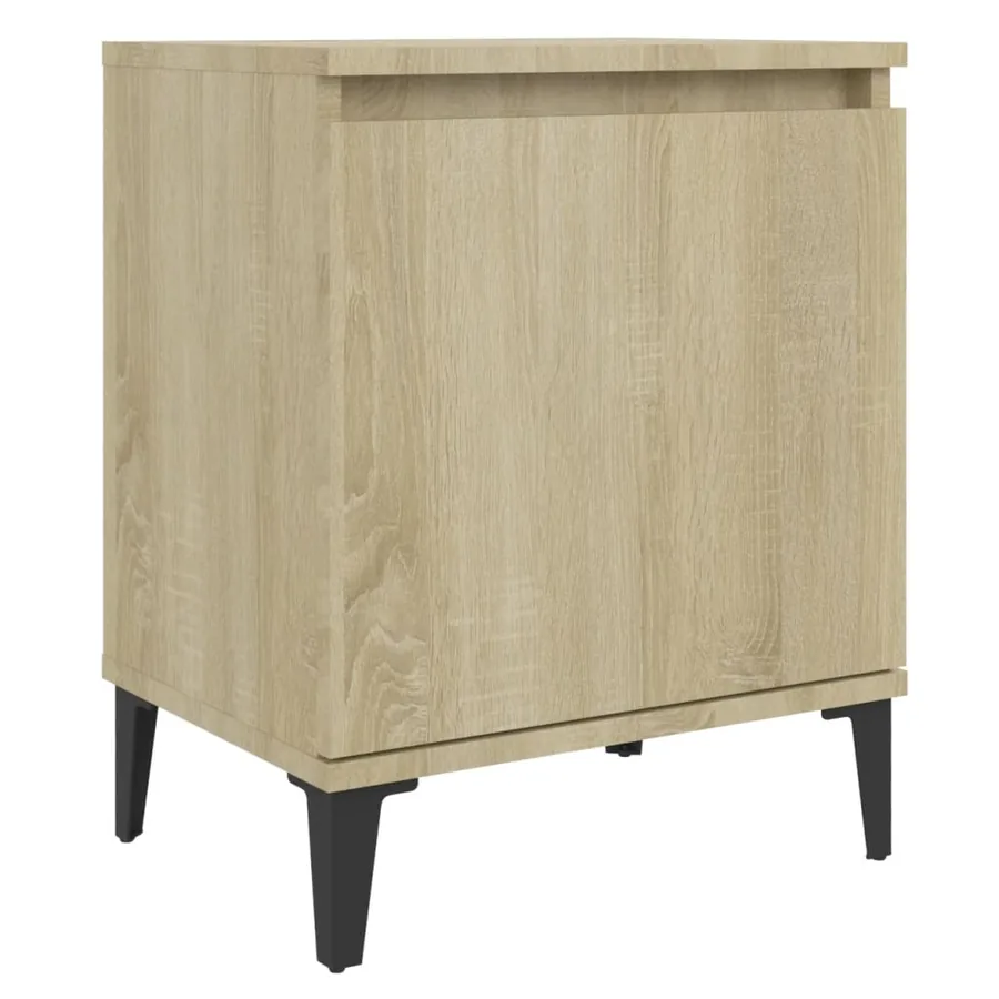 Table de chevet avec pieds en métal chêne sonoma 40x30x50 cm - 2