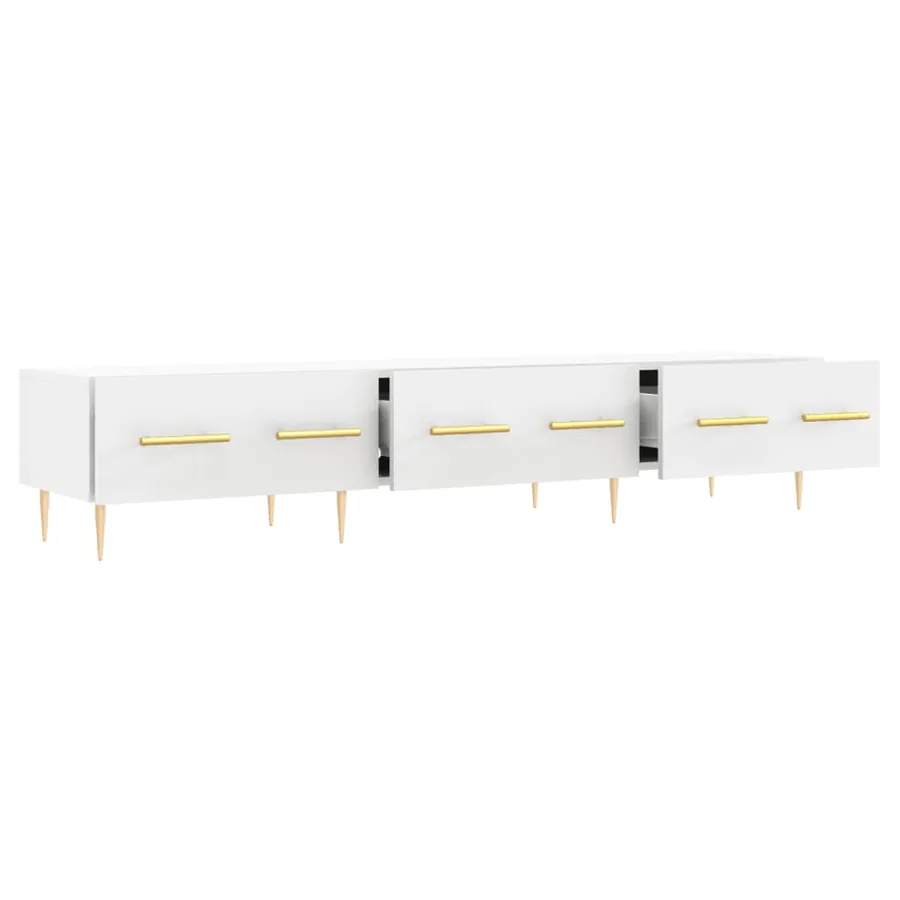 Meuble TV blanc 150x36x30 cm bois d'ingénierie - 6