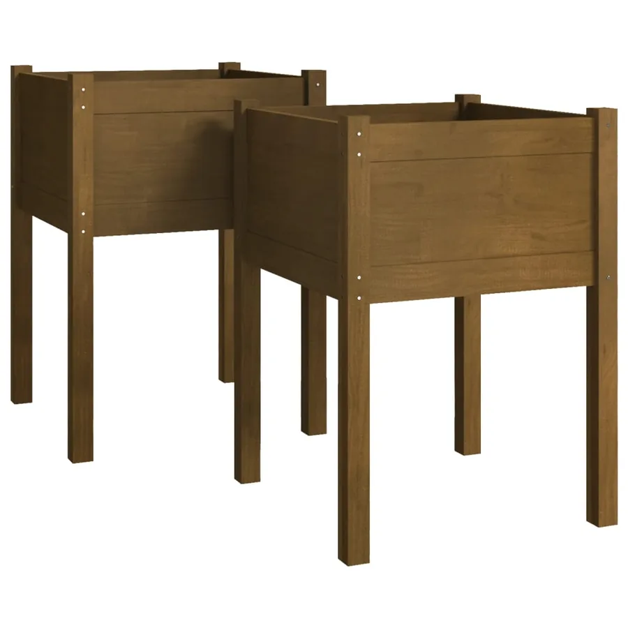 Jardinières 2 pcs Marron miel 50x50x70 cm Bois de pin massif - 2
