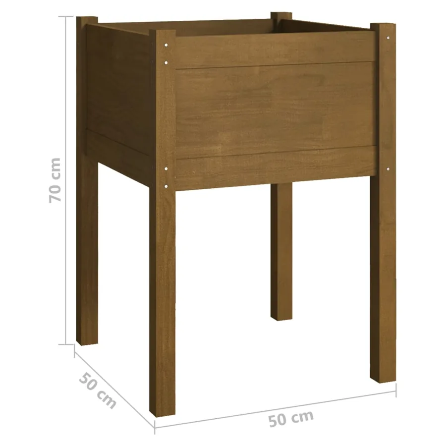 Jardinières 2 pcs Marron miel 50x50x70 cm Bois de pin massif - 8