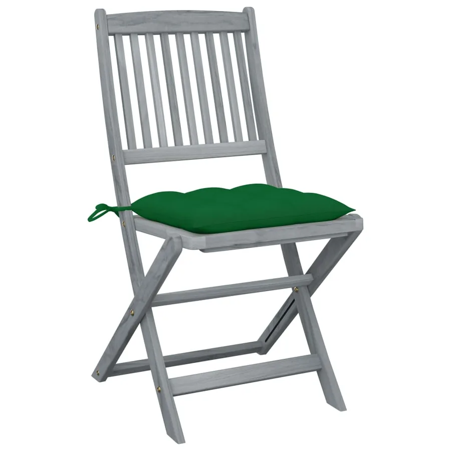 Chaises pliables d'extérieur lot de 6 et coussins Bois d'acacia - 2