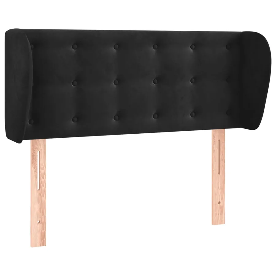Tête de lit avec oreilles Noir 93x23x78/88 cm Velours - 2