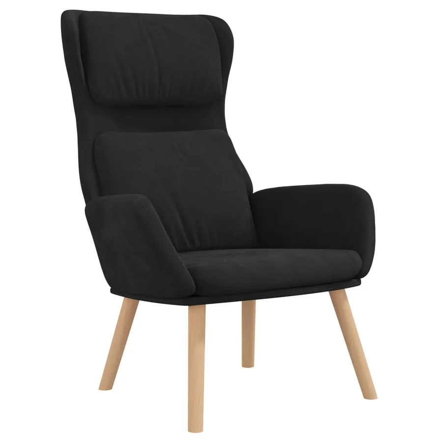Chaise de relaxation Noir Velours - 2